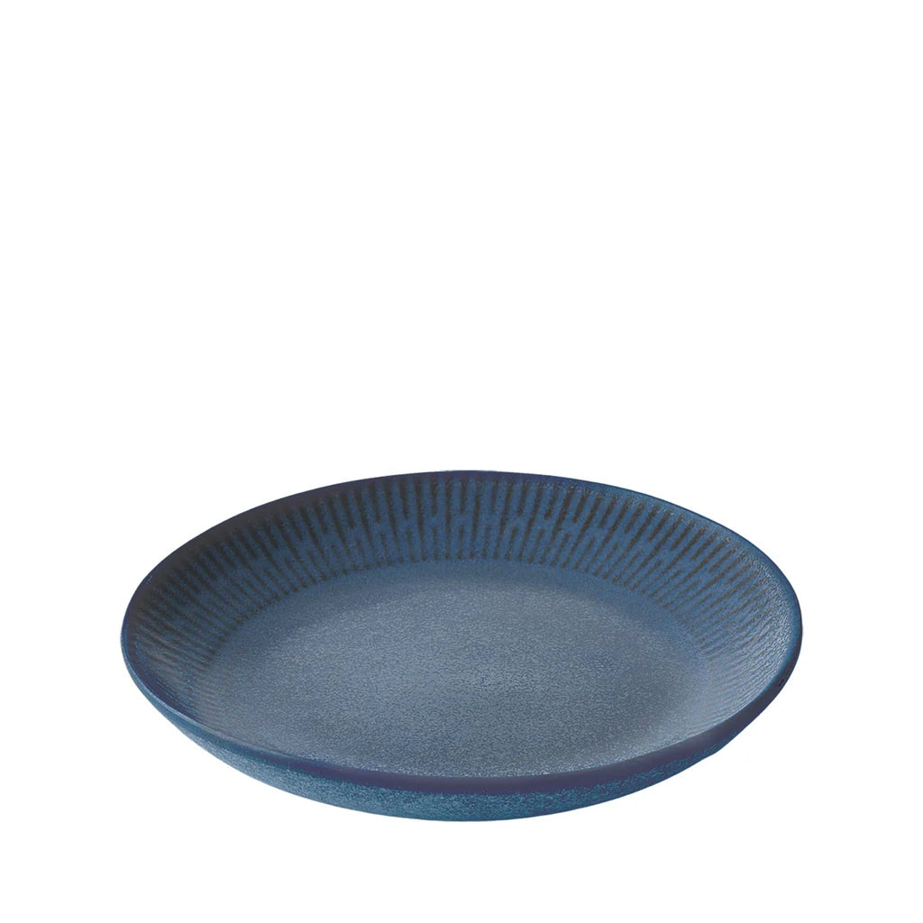 Relief Suppenteller D22 cm Steingut blau